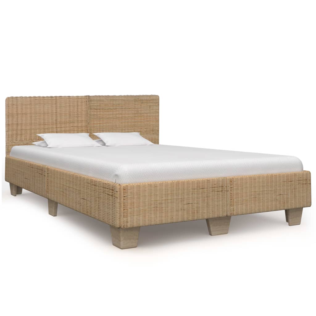 vidaXL Ręcznie wyplatana rama łóżka z rattanu, 140x200 cm