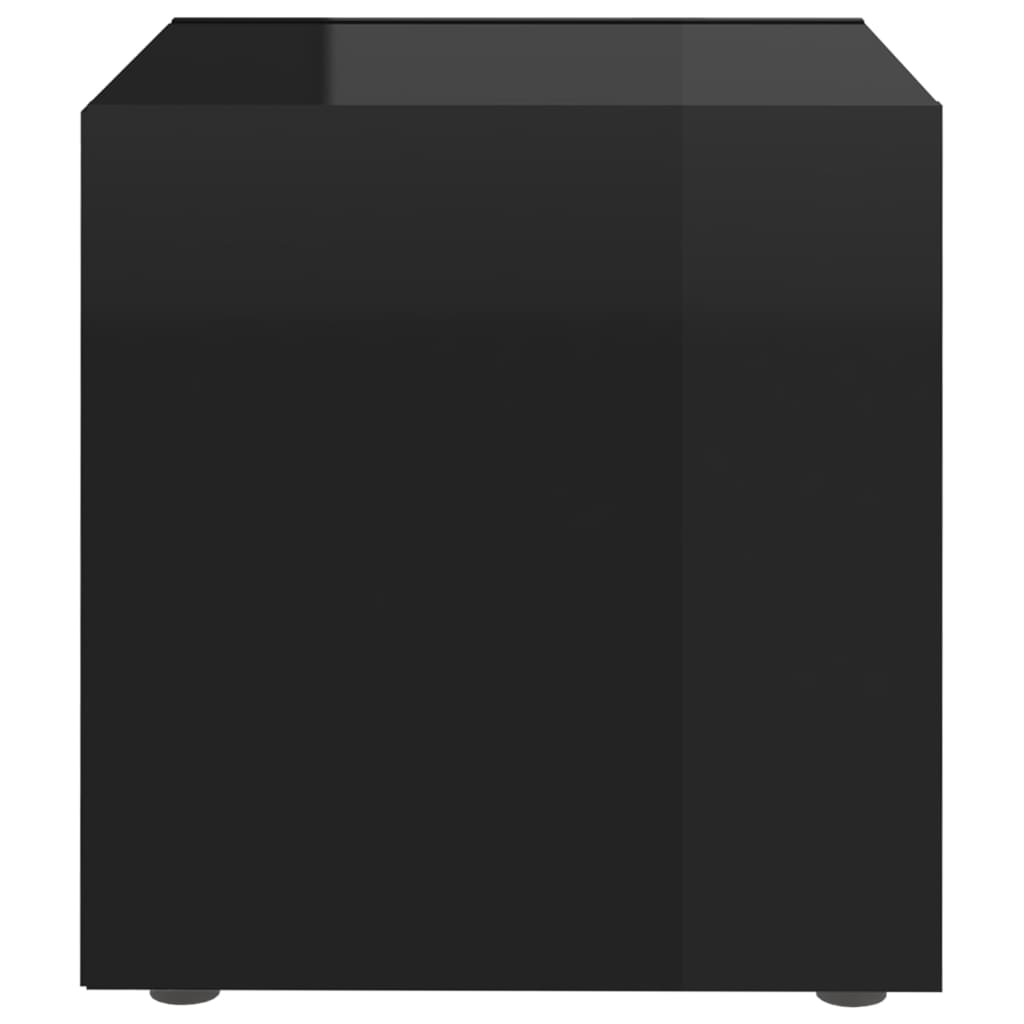vidaXL Szafki pod TV, 2 szt., wysoki połysk, czarne, 37x35x37 cm, płyta