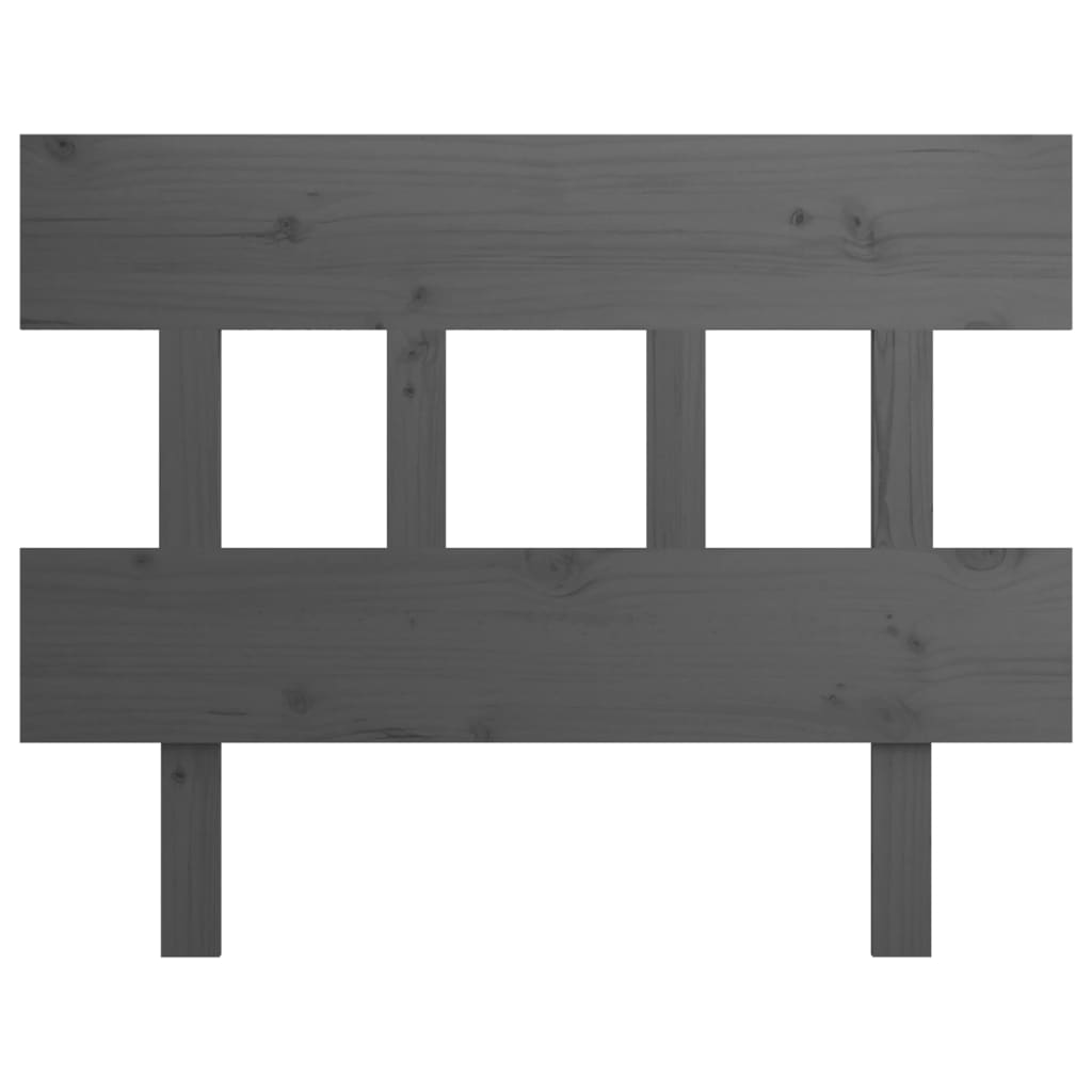 vidaXL Wezgłowie łóżka, szare, 78,5x3x81 cm, lite drewno sosnowe