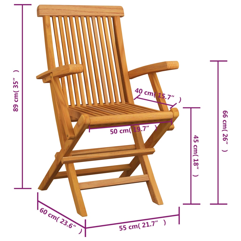 vidaXL Krzesła ogrodowe z szarymi poduszkami, 4 szt., drewno tekowe