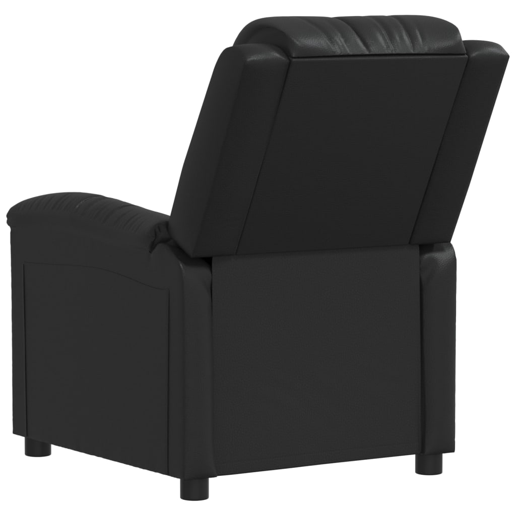 vidaXL Fotel masujący, czarny, sztuczna skóra