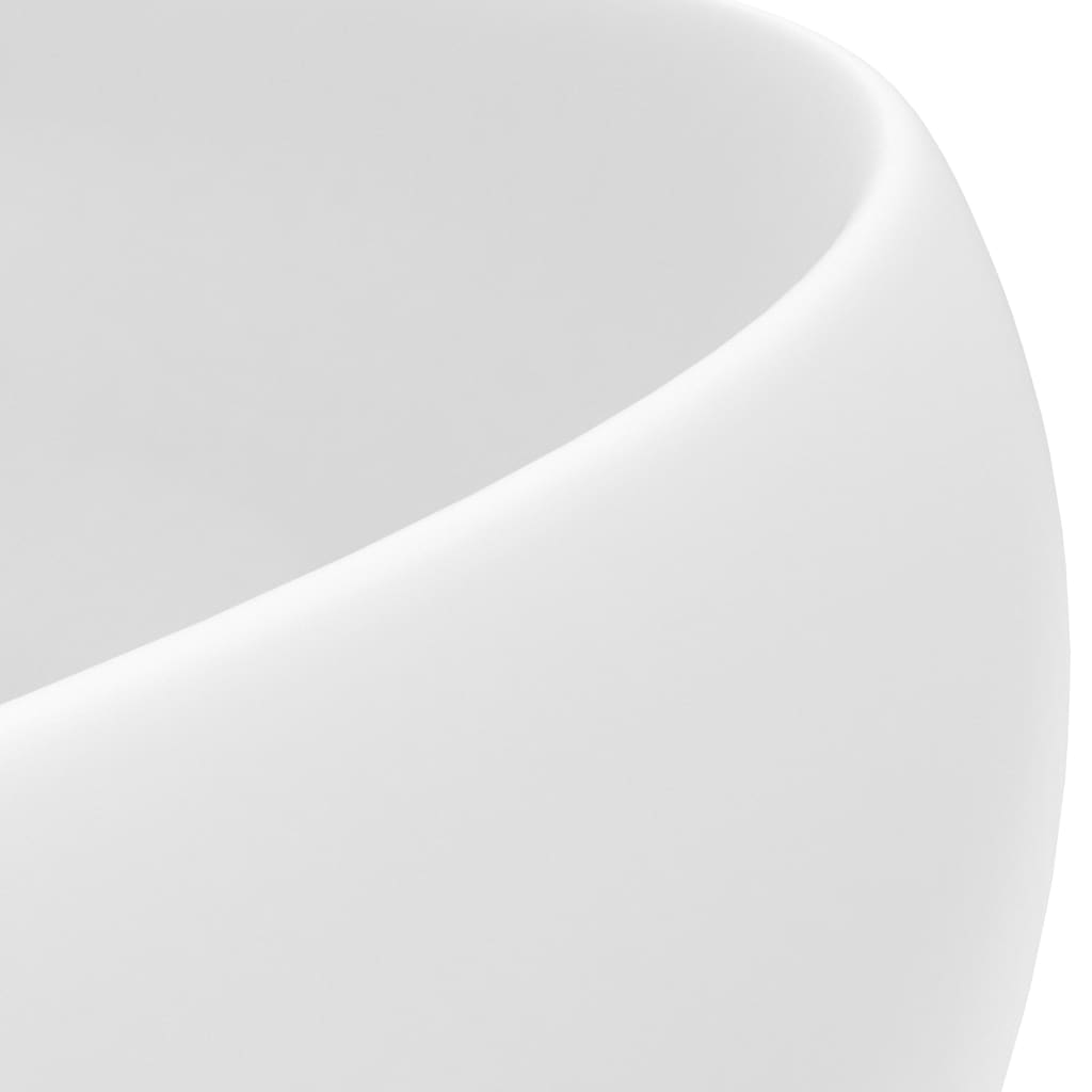 vidaXL Luksusowa, okrągła umywalka, matowa biel, 40x15 cm, ceramiczna