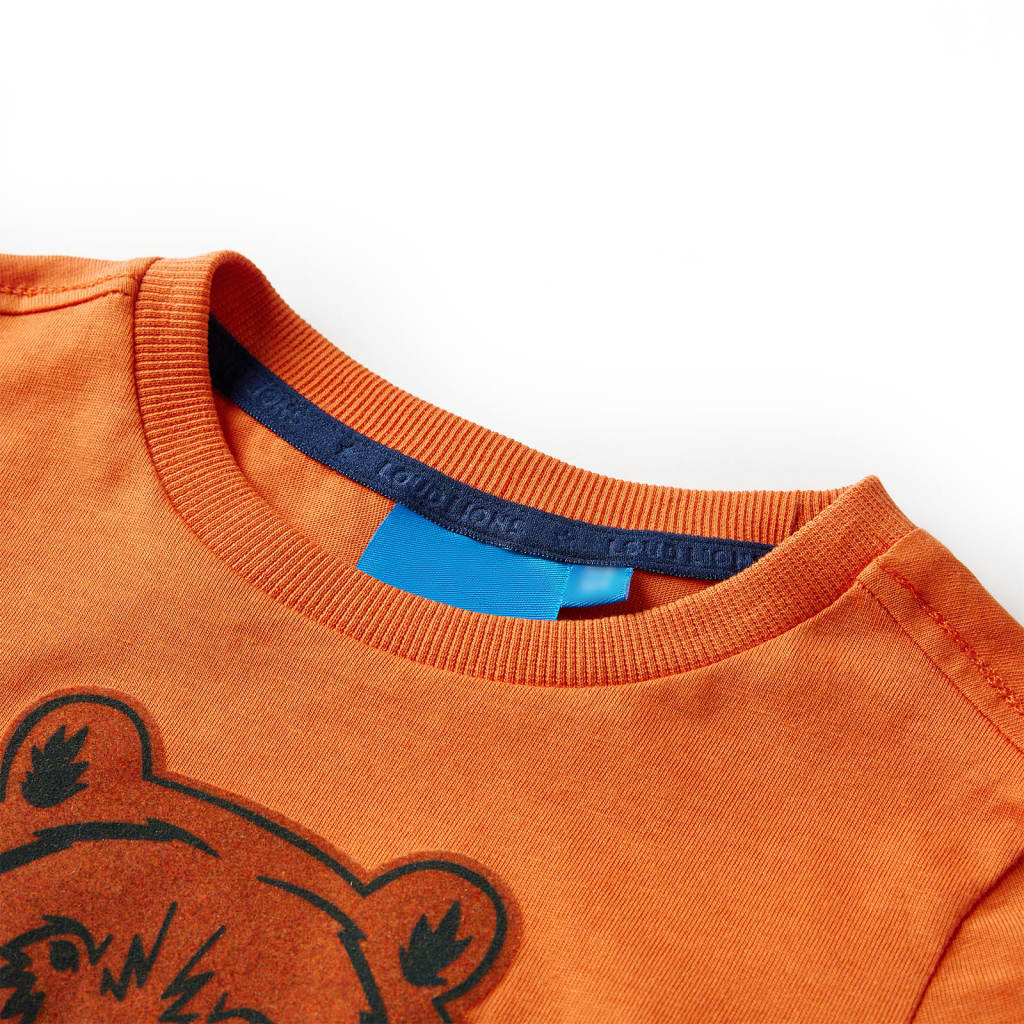 Koszulka dziecięca z długimi rękawami, ciemny pomarańcz, 92