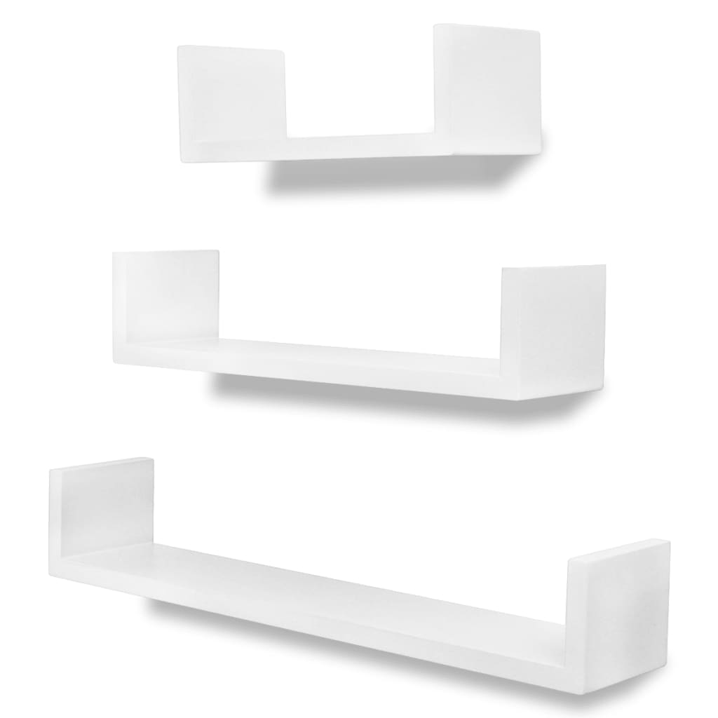 vidaXL 3 półki w kształcie litery U, białe