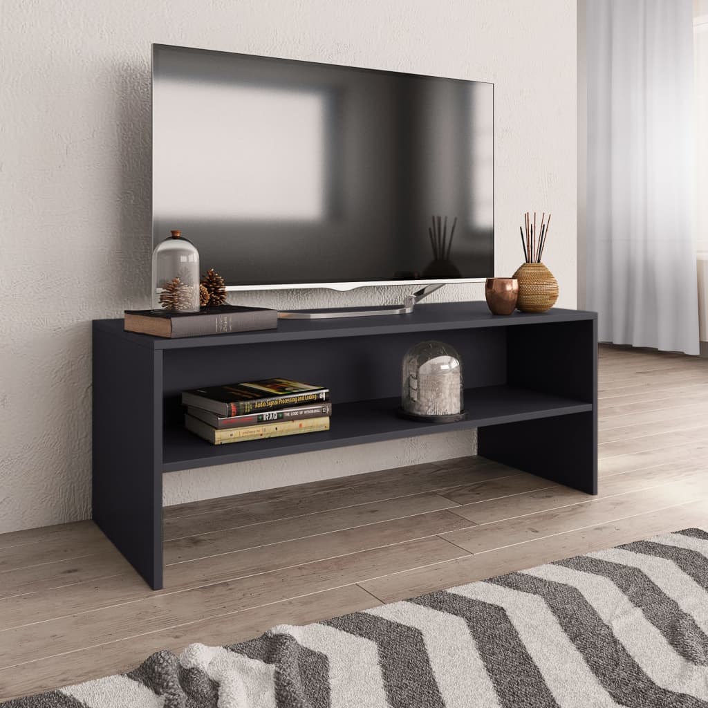 vidaXL Szafka pod TV, szara, 100x40x40 cm, materiał drewnopochodny