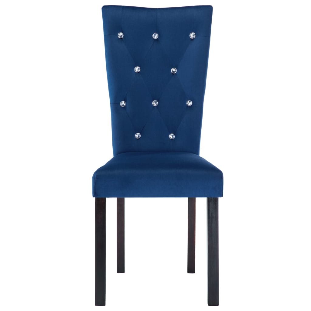 vidaXL Krzesła stołowe, 6 szt., granatowe, aksamitne