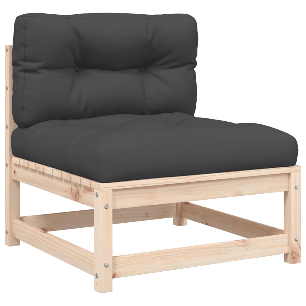 vidaXL Ogrodowa sofa bez podłokietników, z poduszkami i podnóżkami