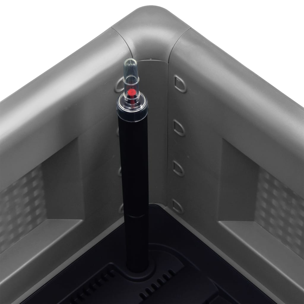 vidaXL Podwyższona donica z systemem nawadniania, szara, 43x43x33 cm