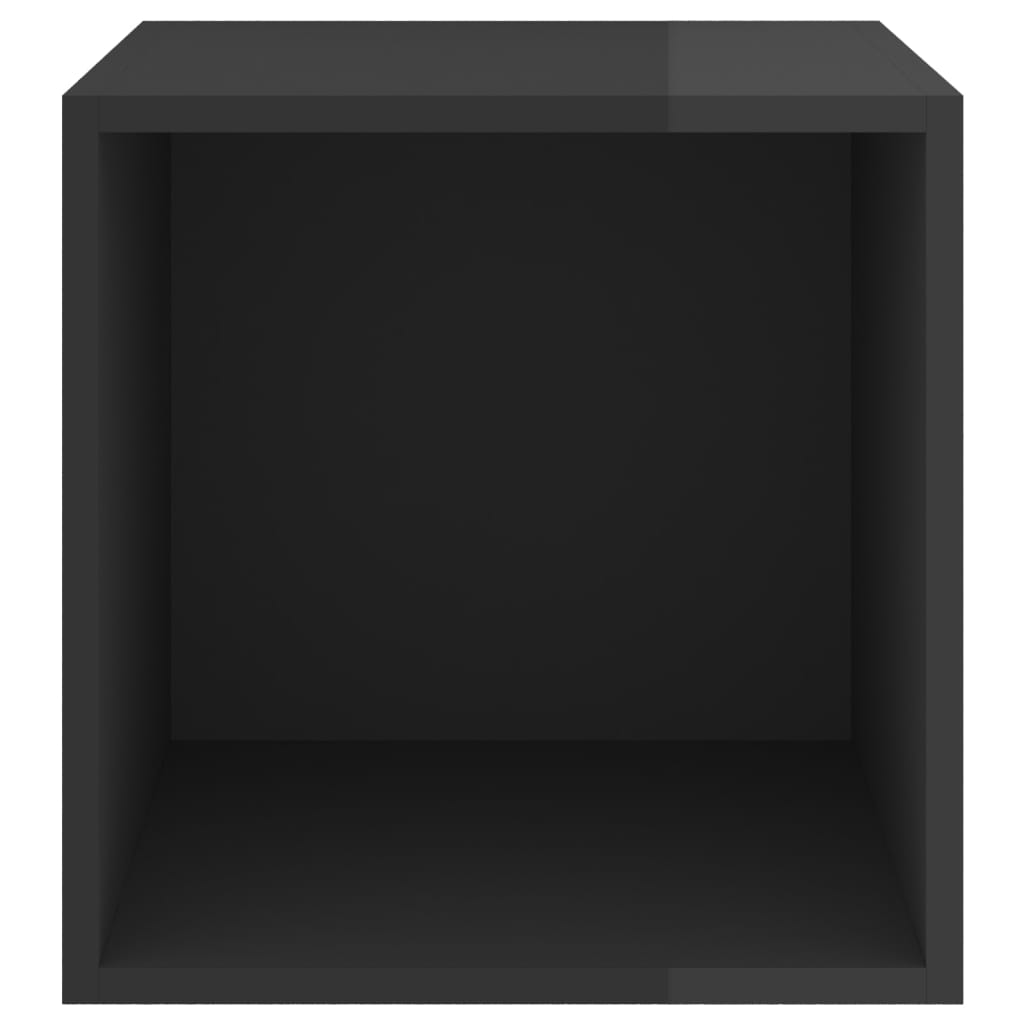 vidaXL Półki ścienne 2 szt., wysoki połysk, czarne, 37x37x37 cm, płyta