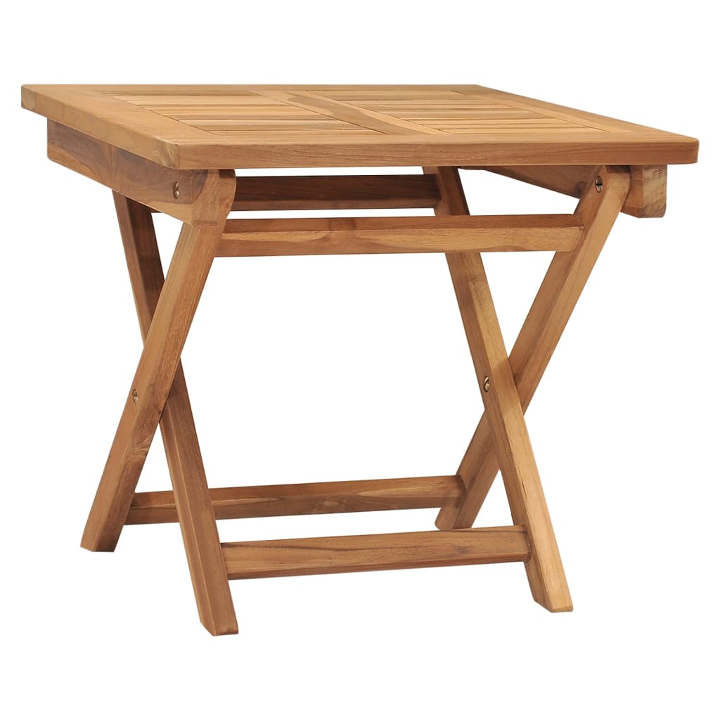 vidaXL Leżak ze stolikiem, lite drewno tekowe
