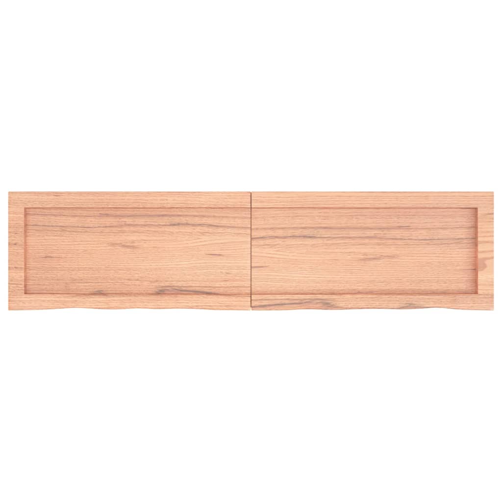 vidaXL Półka, brązowa, 120x30x(2-4) cm, lakierowane lite drewno dębowe