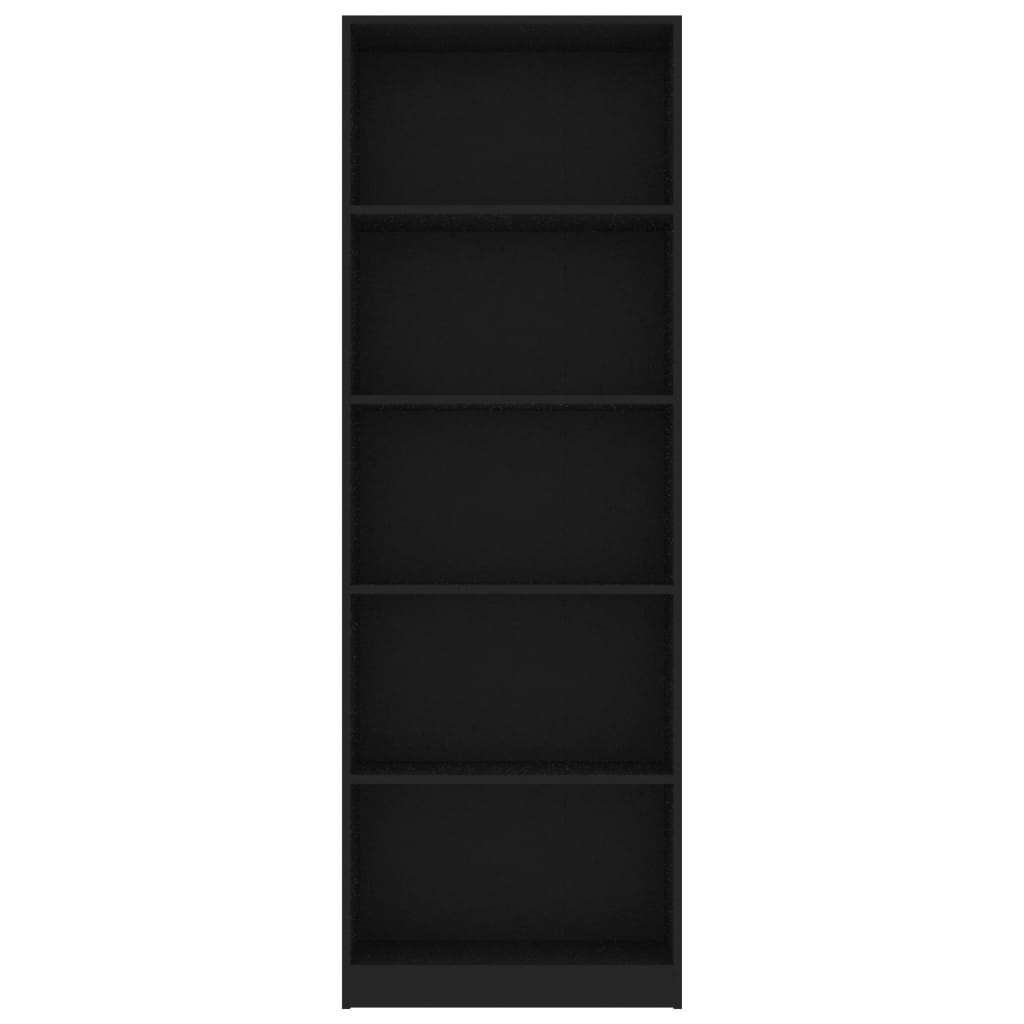 vidaXL 5-poziomowy regał na książki, czarny, 60x24x175 cm