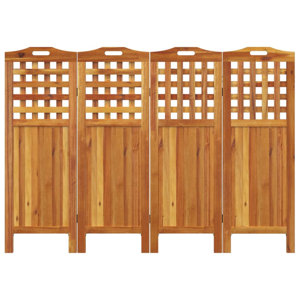 vidaXL Parawan 4-panelowy, 162x2x115 cm, lite drewno akacjowe