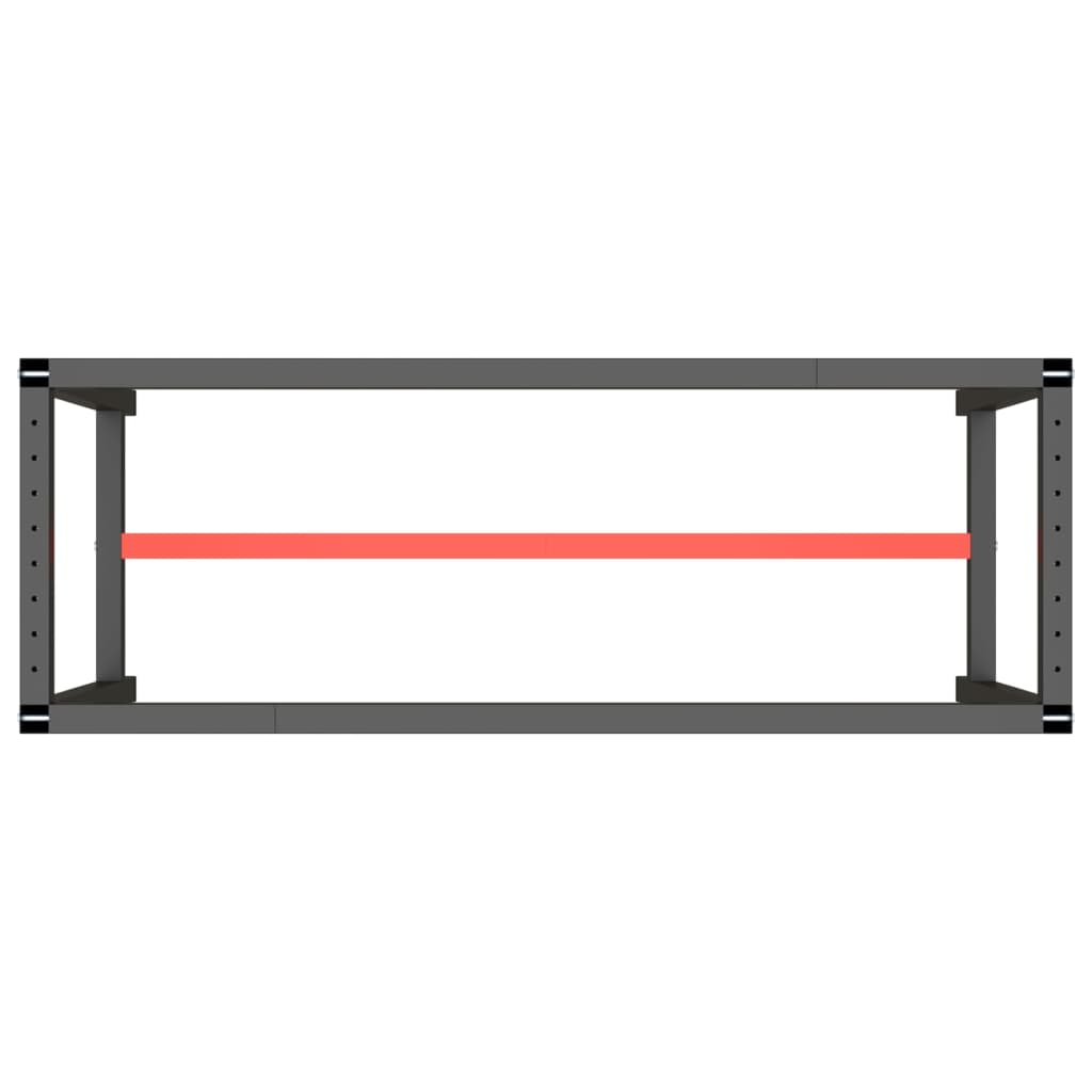 vidaXL Rama do stołu roboczego, czerwono-czarna, 140x50x79 cm, metal