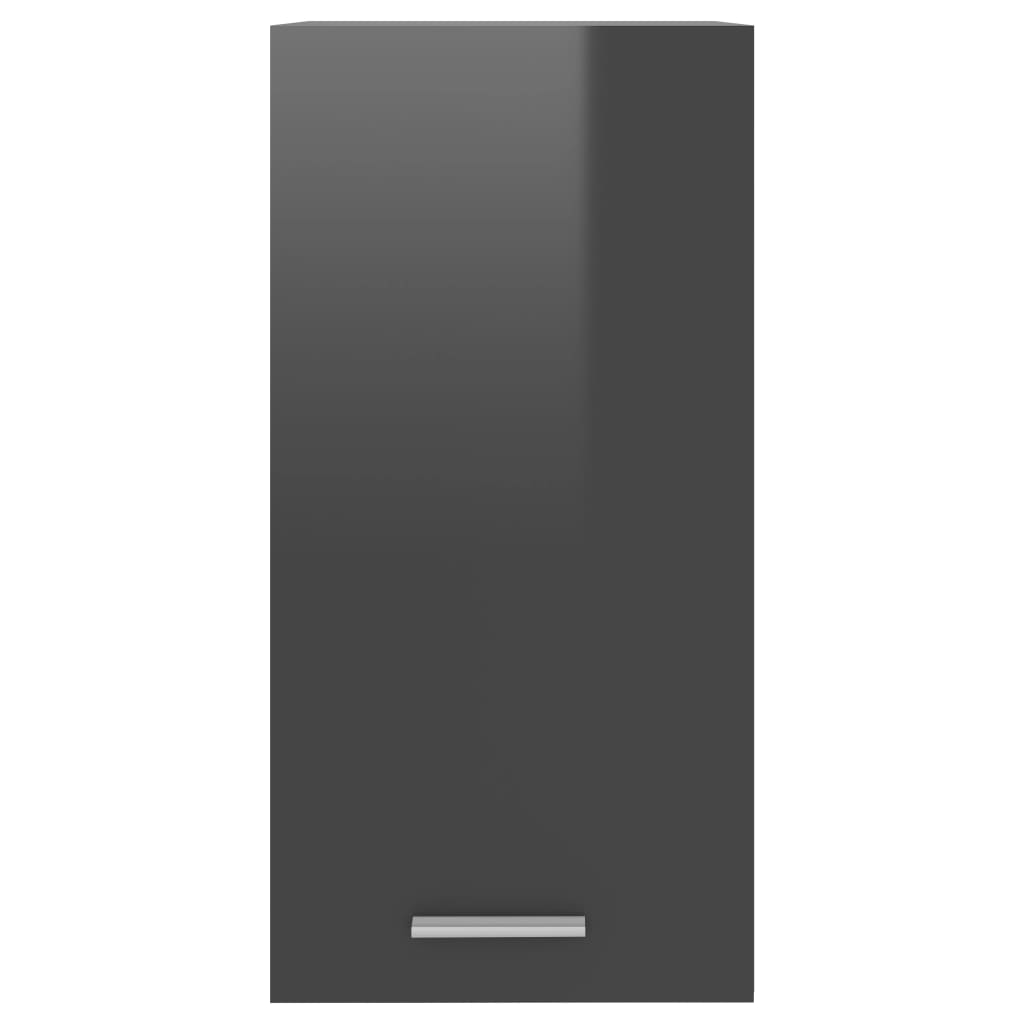 vidaXL Szafka wisząca, wysoki połysk, szara, 29,5x31x60 cm