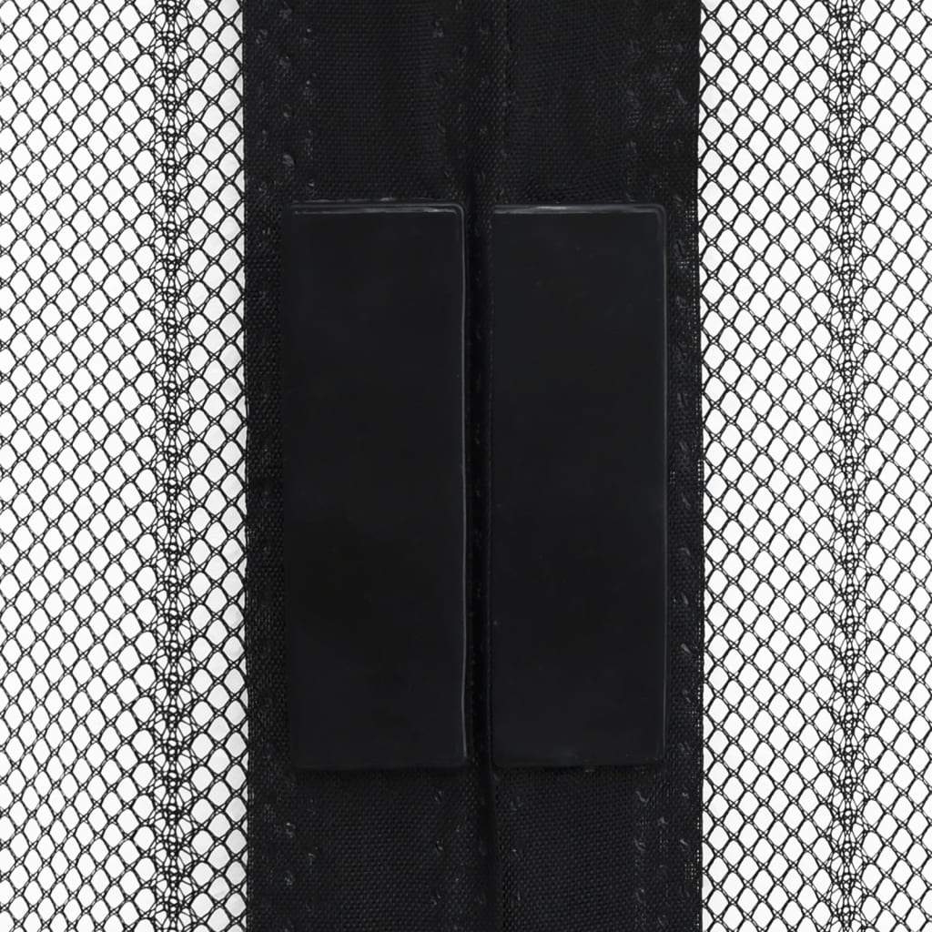 vidaXL Moskitiera na drzwi, 2 szt., z magnesami, czarna, 200x80 cm