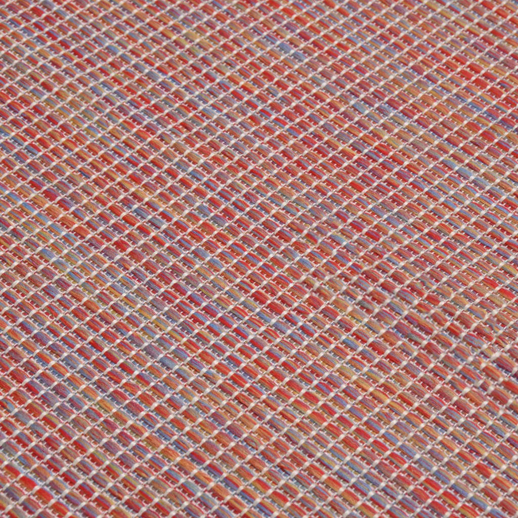 vidaXL Dywan zewnętrzny o płaskim splocie, 80x250 cm, czerwony