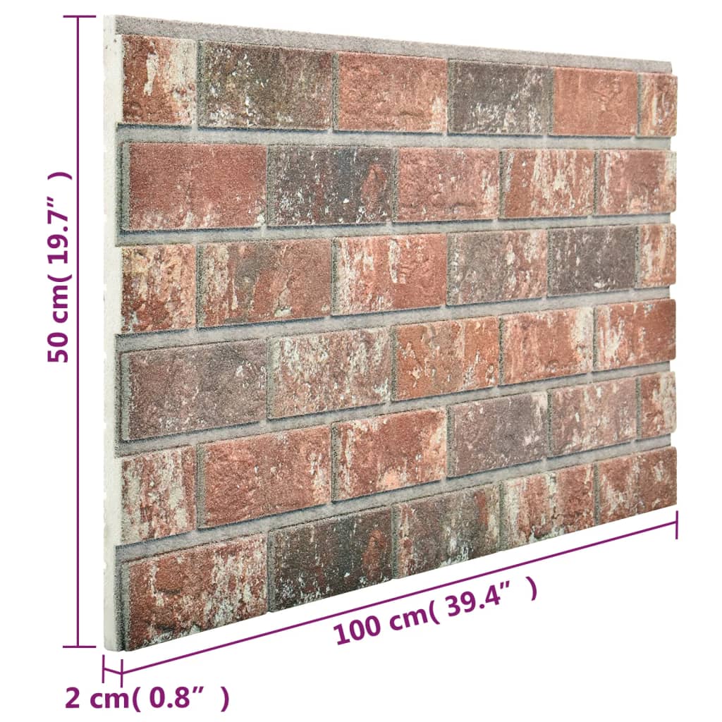 vidaXL Panele ścienne 3D, wzór brązowo-szarej cegły, 10 szt., EPS