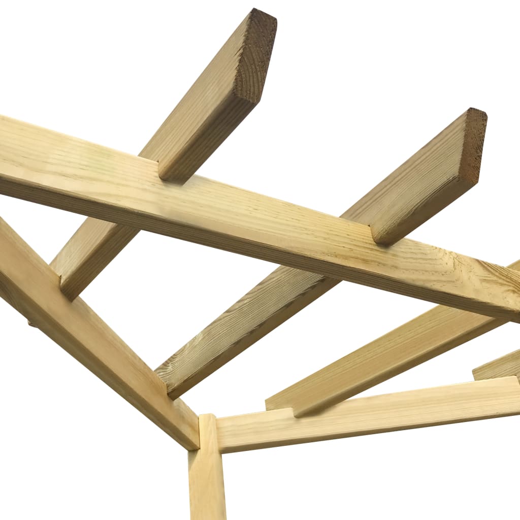 vidaXL Pergola narożna z siedziskiem, 130x130x197 cm, drewno sosnowe