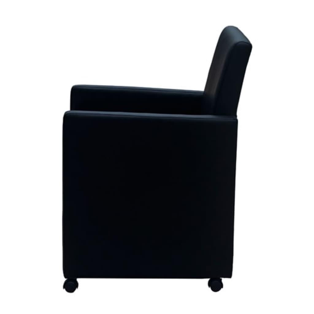 vidaXL Krzesła stołowe, 2 szt., czarne, obite sztuczną skórą