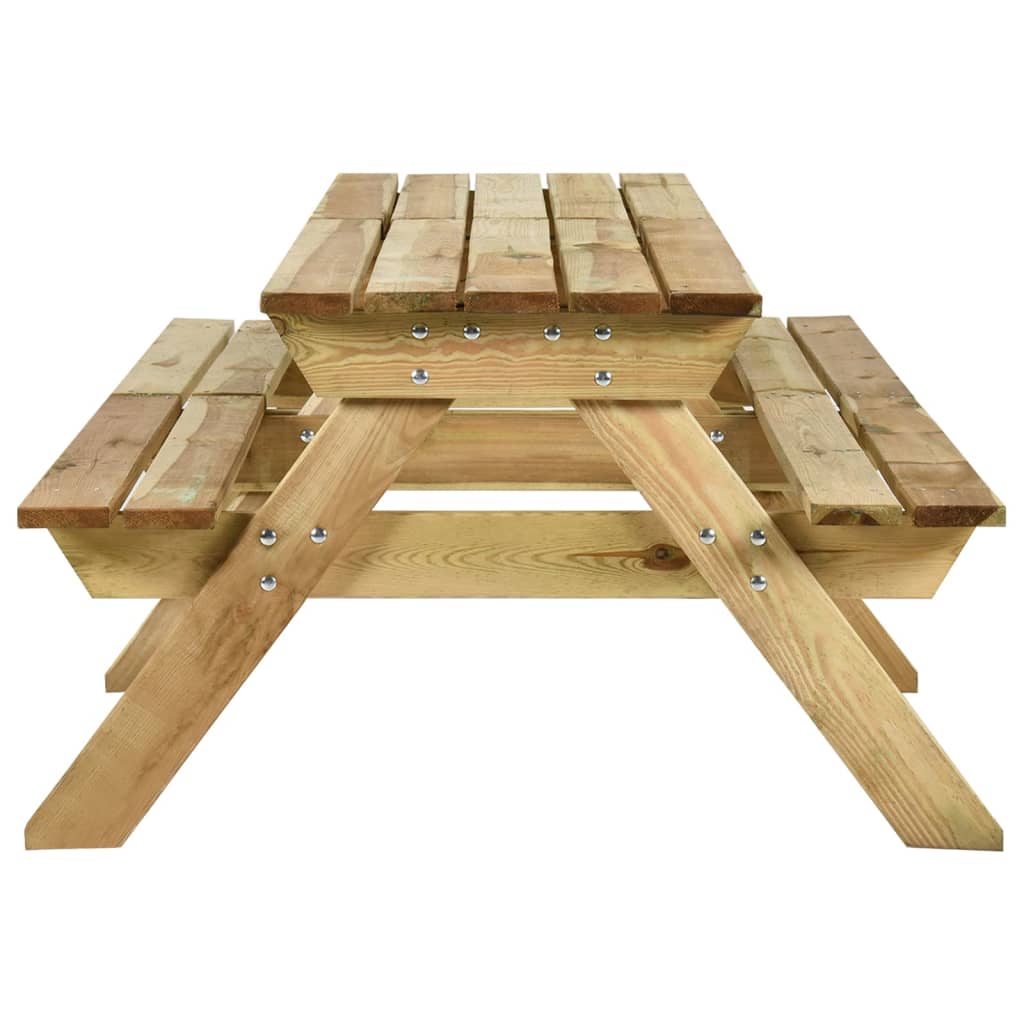 vidaXL Stół piknikowy z ławkami, 220x122x72 cm, impregnowana sosna
