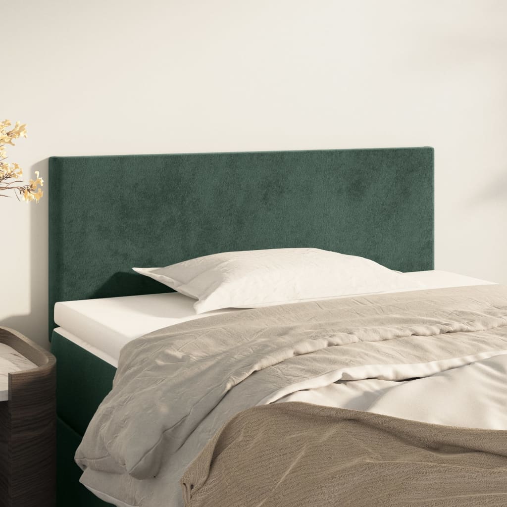 vidaXL Zagłówek do łóżka, ciemnozielony, 100x5x78/88 cm, aksamit