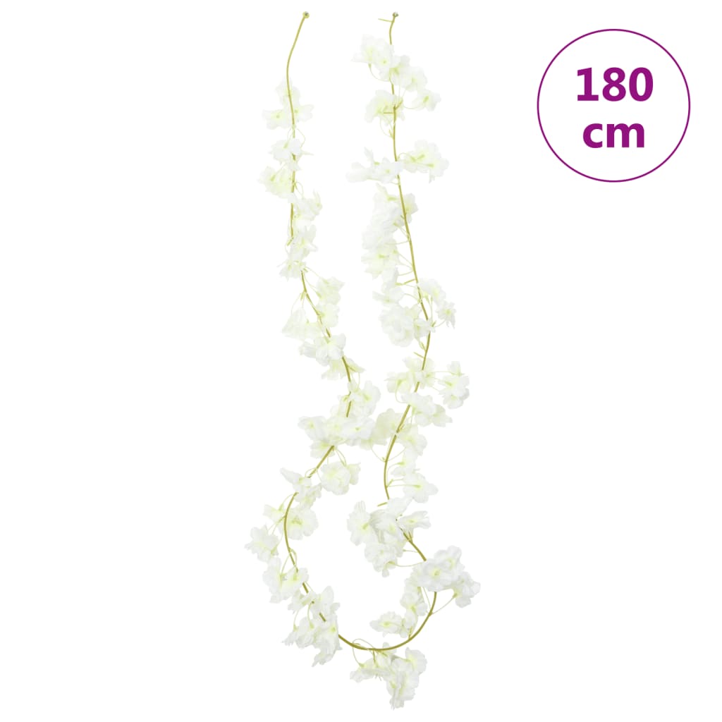 vidaXL Sztuczne girlandy kwiatowe, 6 szt., białe, 180 cm