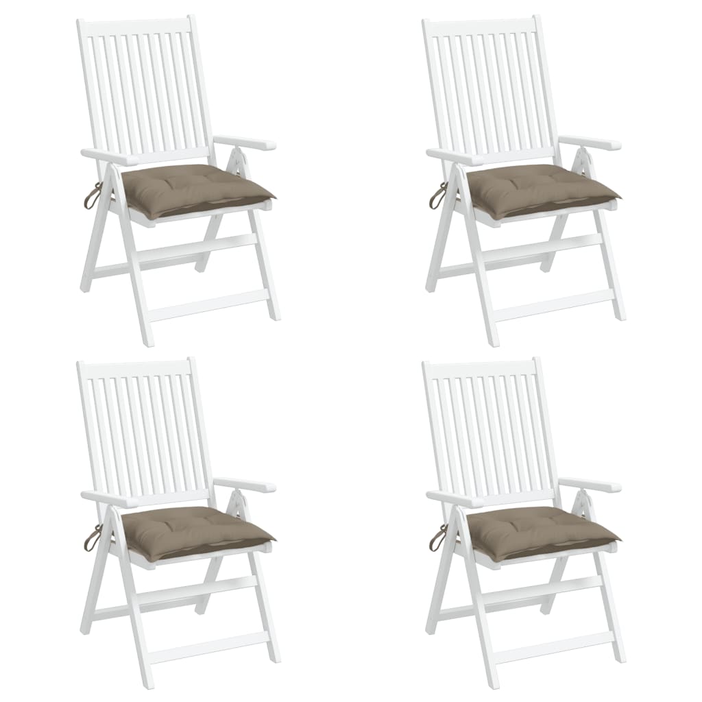 vidaXL Poduszki na krzesła, 4 szt., taupe, 40x40x7 cm, tkanina