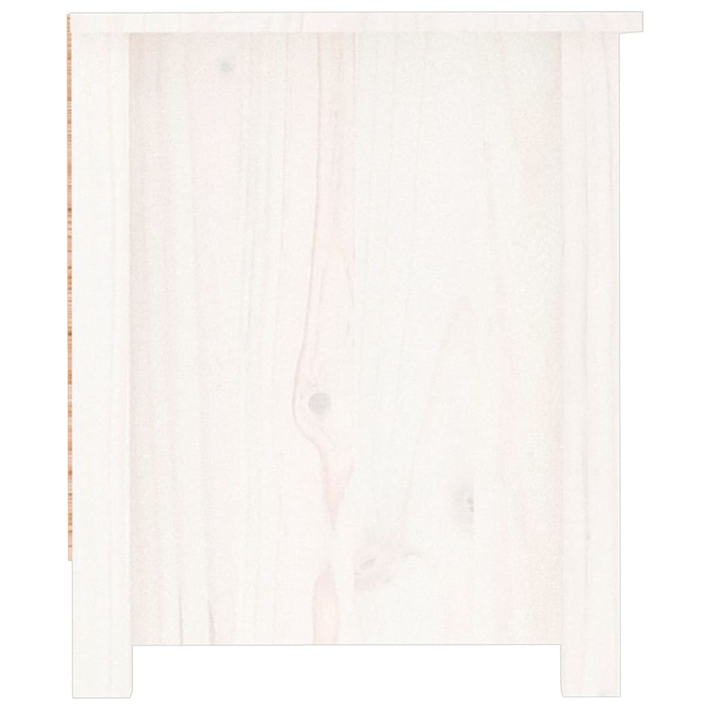 vidaXL Szafka na buty, biała, 110x38x45,5 cm, lite drewno sosnowe