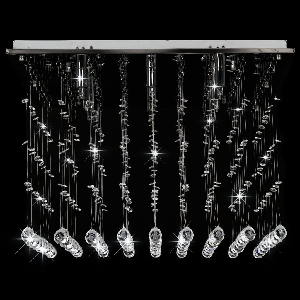 vidaXL Lampa sufitowa z kryształkami i koralikami, srebrna, kostka, G9