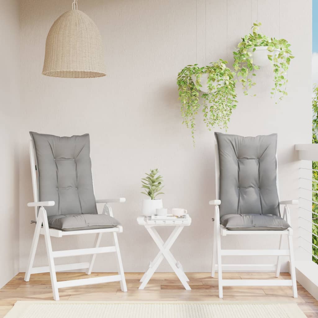 vidaXL Poduszki na krzesła ogrodowe, 2 szt., szare, 120x50x7 cm