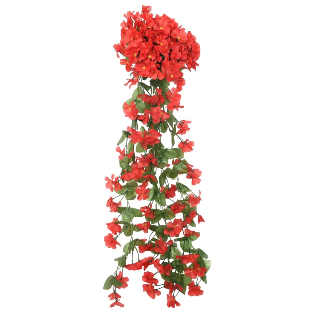 vidaXL Sztuczne girlandy kwiatowe, 3 szt., czerwone, 85 cm