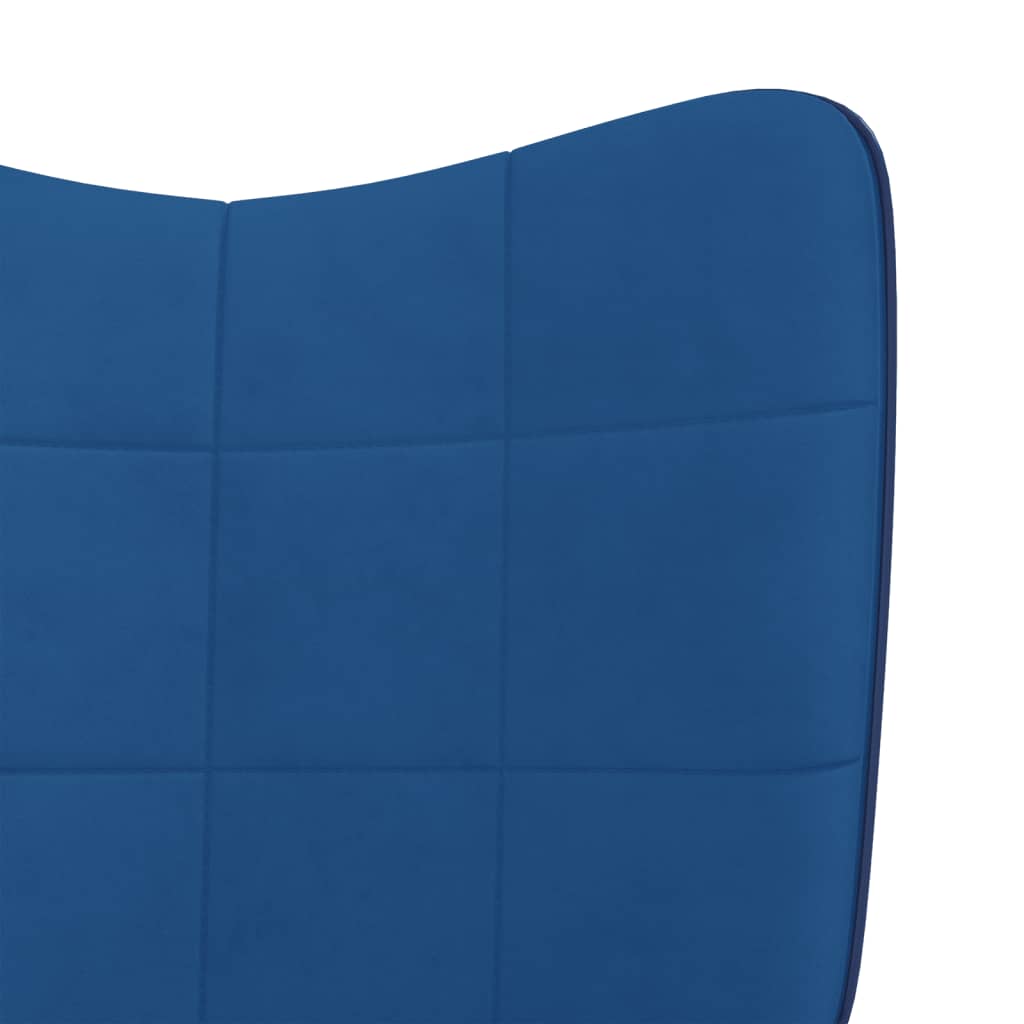 vidaXL Fotel, niebieski, obity aksamitem i PVC