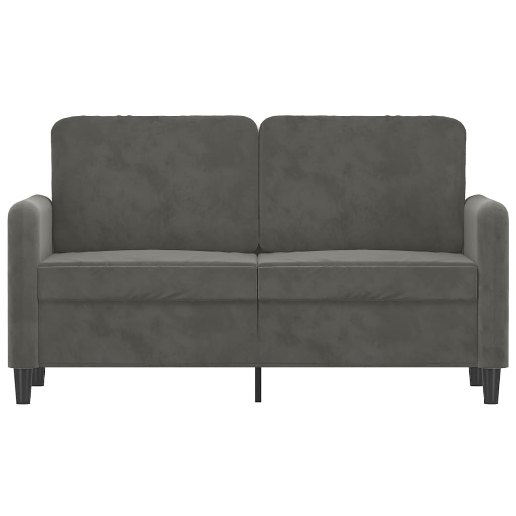 vidaXL Sofa 2-osobowa, ciemnoszary, 120 cm, tapicerowana aksamitem