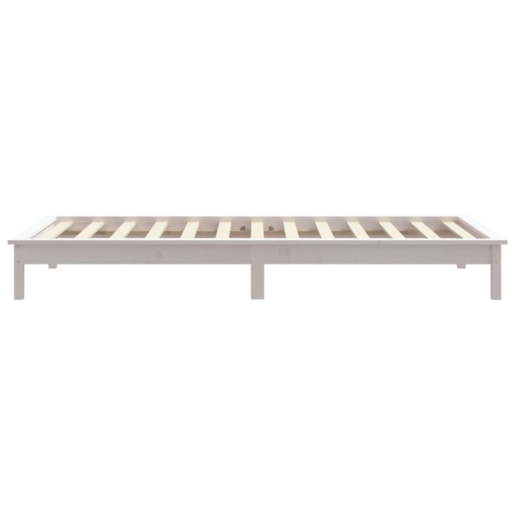 vidaXL Rama łóżka, biała, 90x190 cm, lite drewno sosnowe