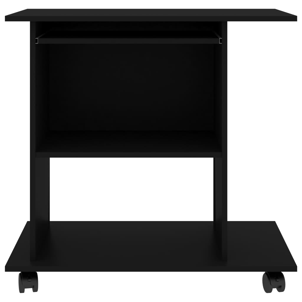 vidaXL Biurko komputerowe, czarne, 80x50x75 cm