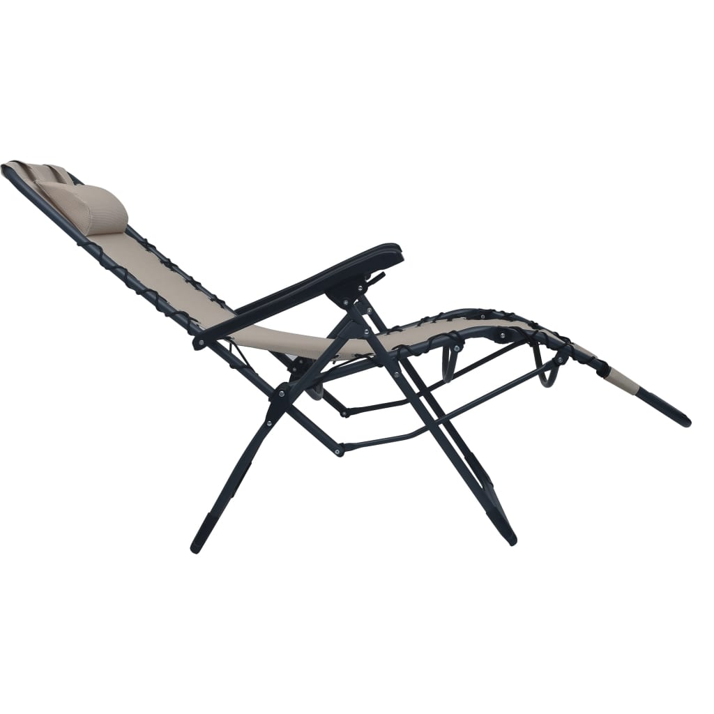 vidaXL Składane krzesło tarasowe, taupe, textilene