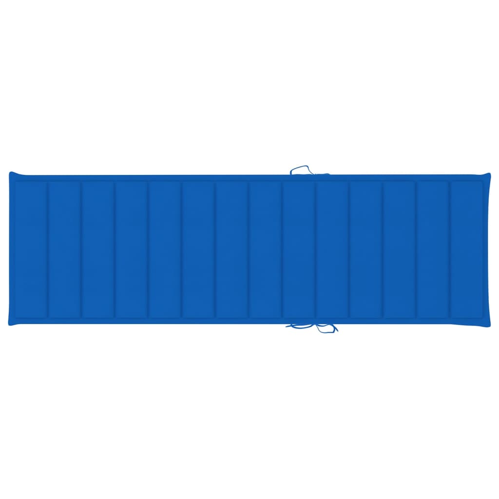 vidaXL Leżak z kobaltową poduszką, impregnowane drewno sosnowe