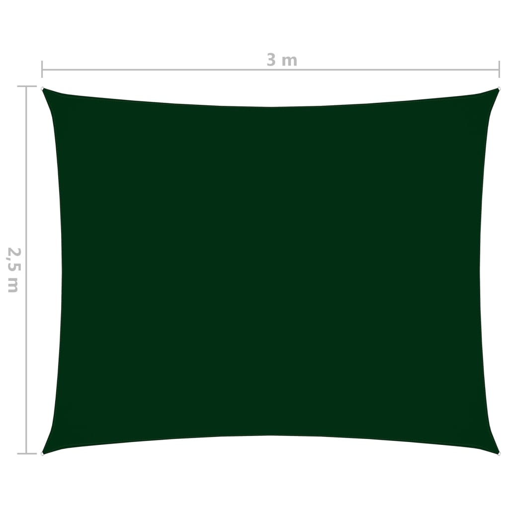 vidaXL Prostokątny żagiel ogrodowy, tkanina Oxford, 2,5x3 m, zielony
