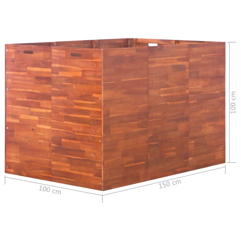vidaXL Podwyższona donica z drewna akacjowego, 150 x 100 x 100 cm