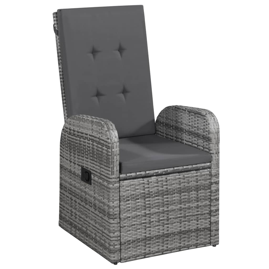 vidaXL Fotele ogrodowe z polirattanu, 2 szt., 57 x 73 x 105 cm, szare