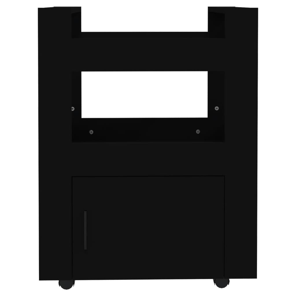 vidaXL Wózek kuchenny, czarny, 60x45x80 cm, materiał drewnopochodny