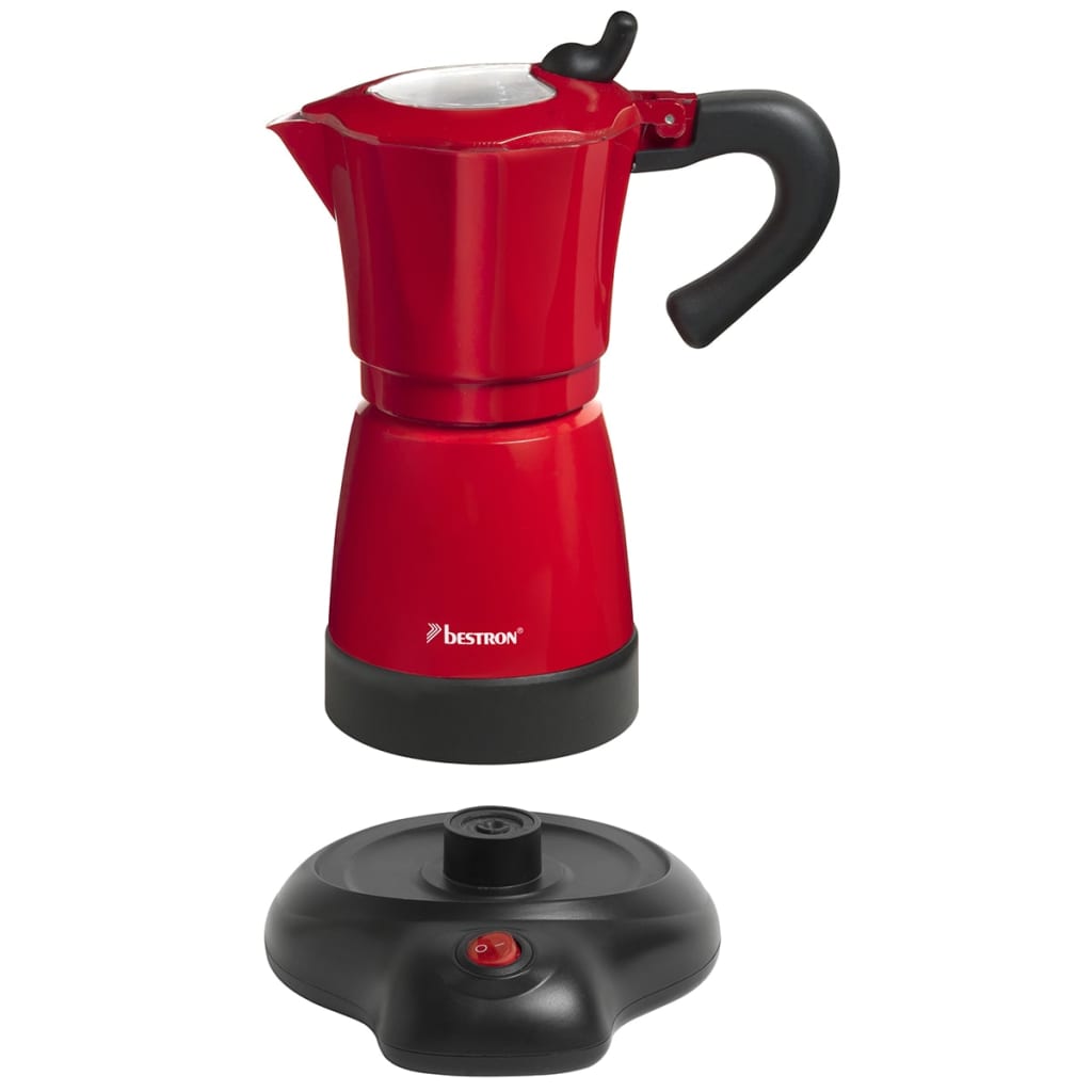 Bestron Kawiarka do espresso 6 filiżanek, 480 W, czerwona, AES480