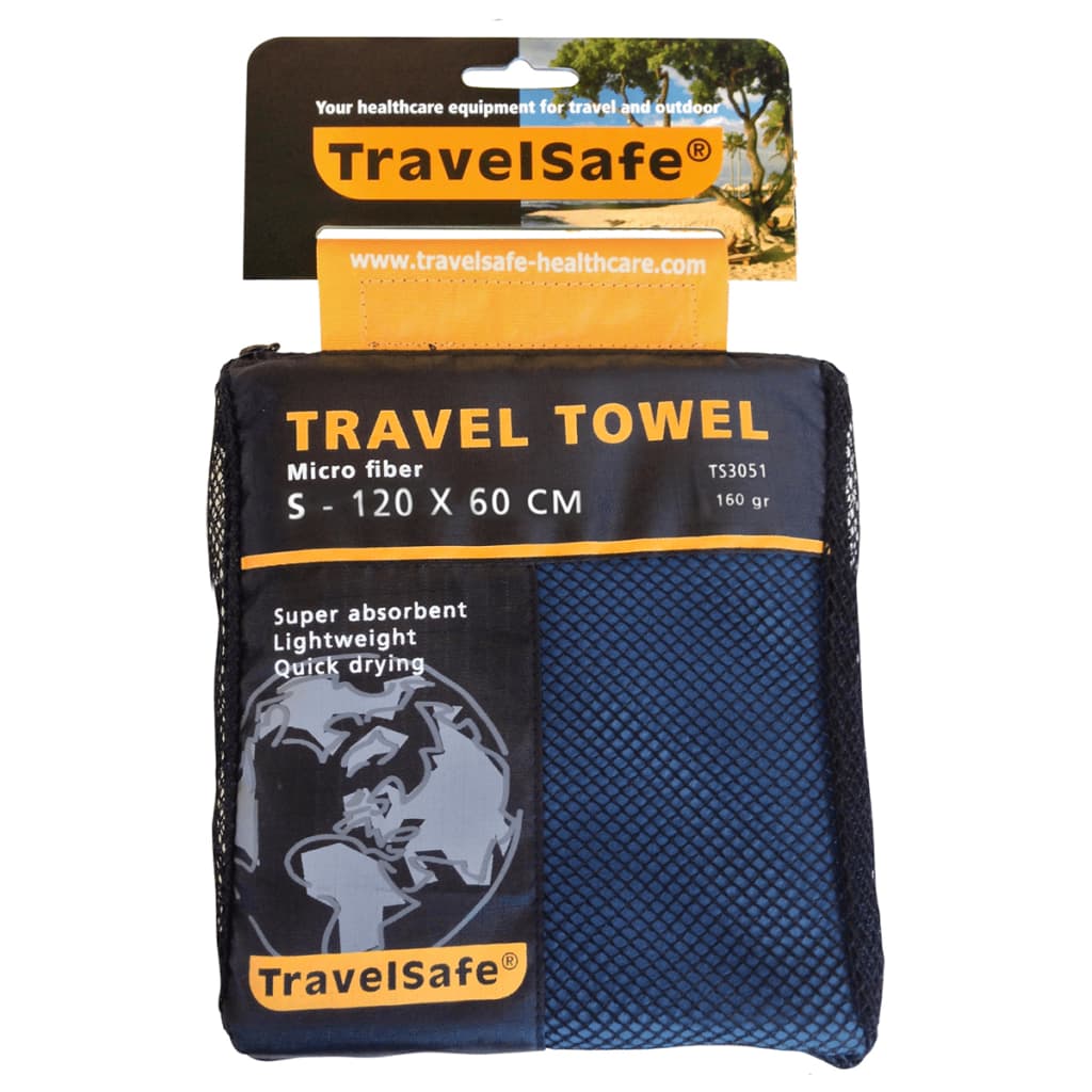 Travelsafe Ręcznik turystyczny z mikrofibry, S, szafirowy, TS3051