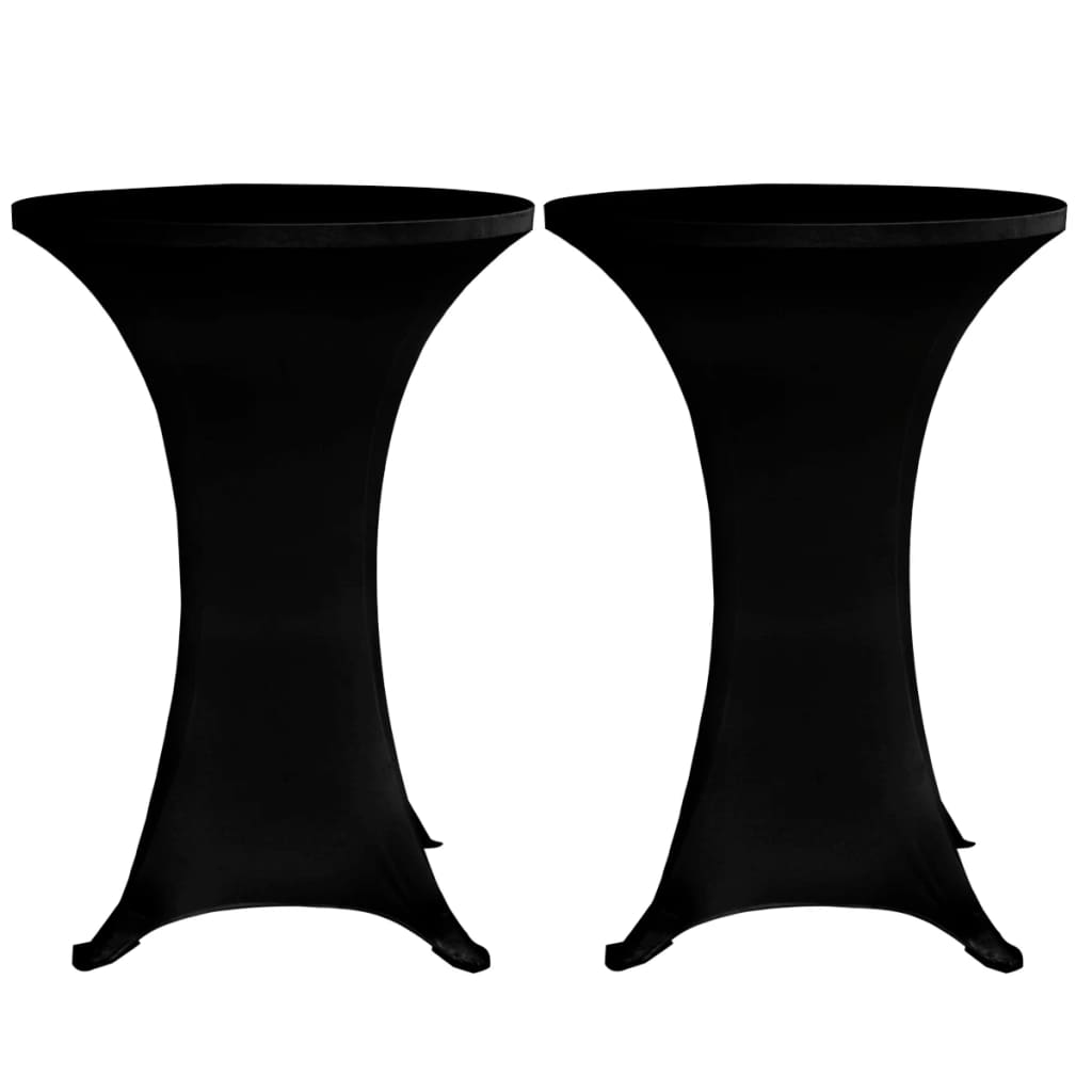 vidaXL Pokrowce na stół barowy, Ø 70 cm, czarne, elastyczne, 4 szt.