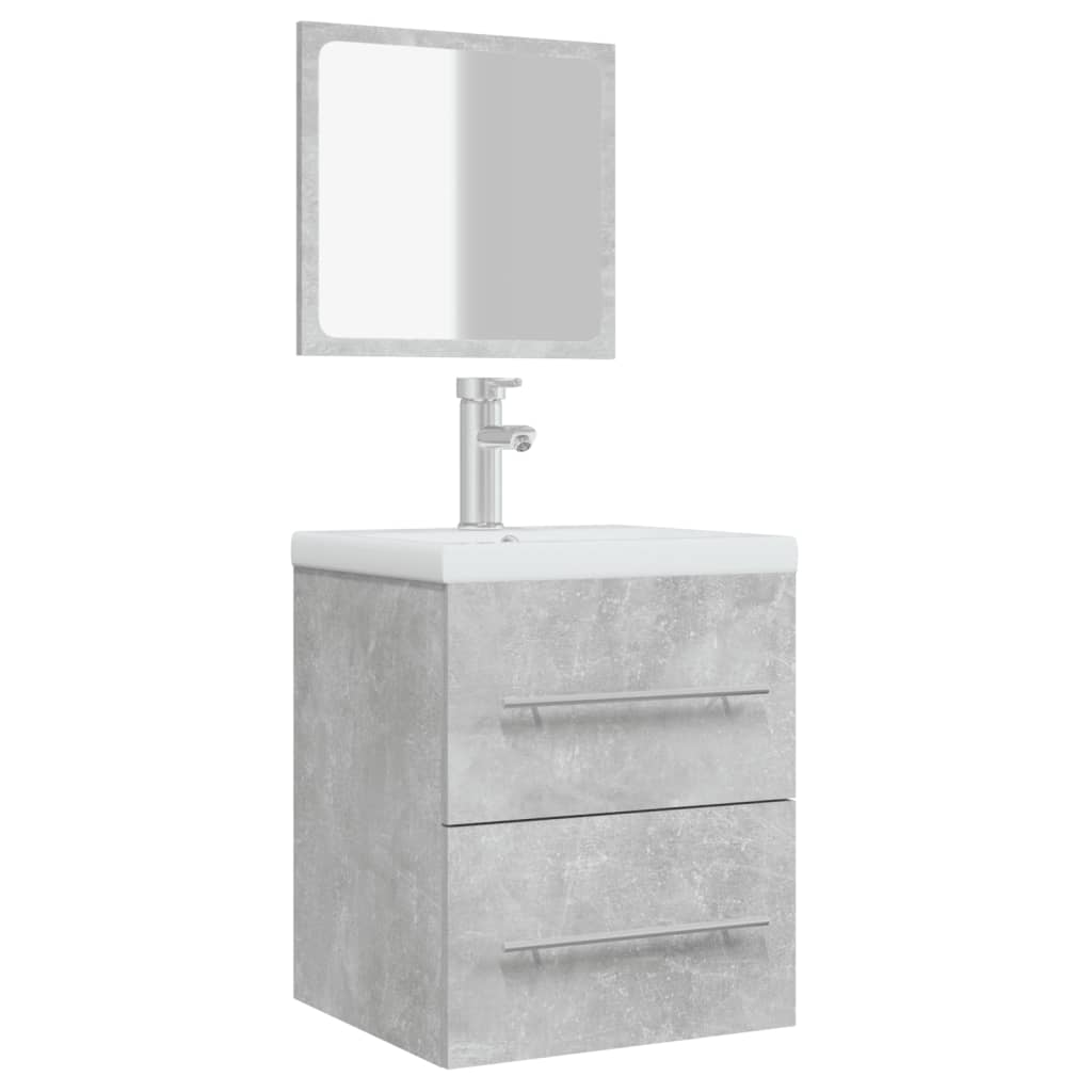 vidaXL Szafka łazienkowa z lustrem, szarość betonu, 41x38,5x48 cm