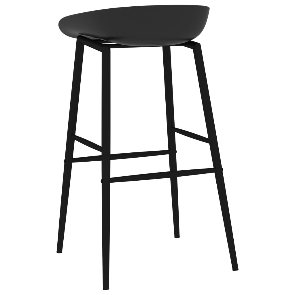 vidaXL Krzesła barowe, 4 szt., czarne