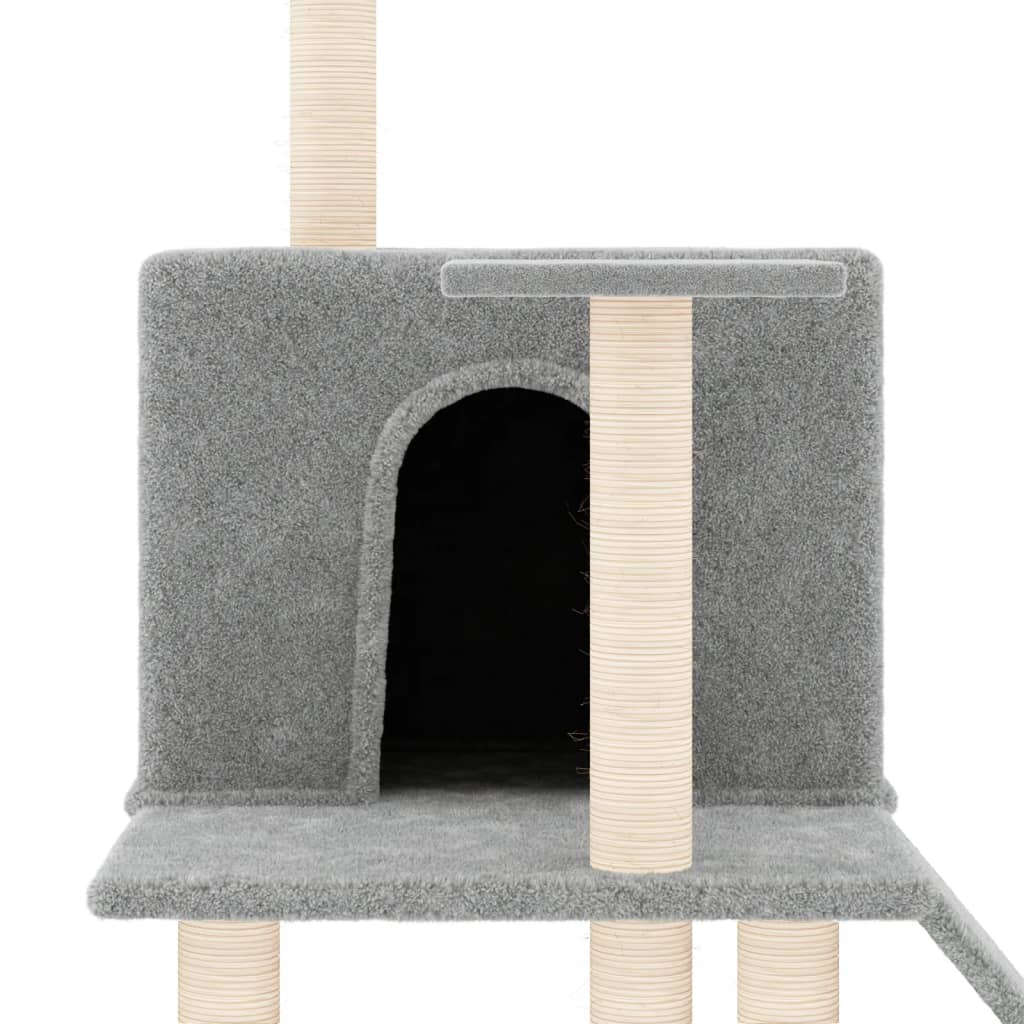 vidaXL Drapak dla kota, z sizalowymi słupkami, jasnoszary, 109 cm