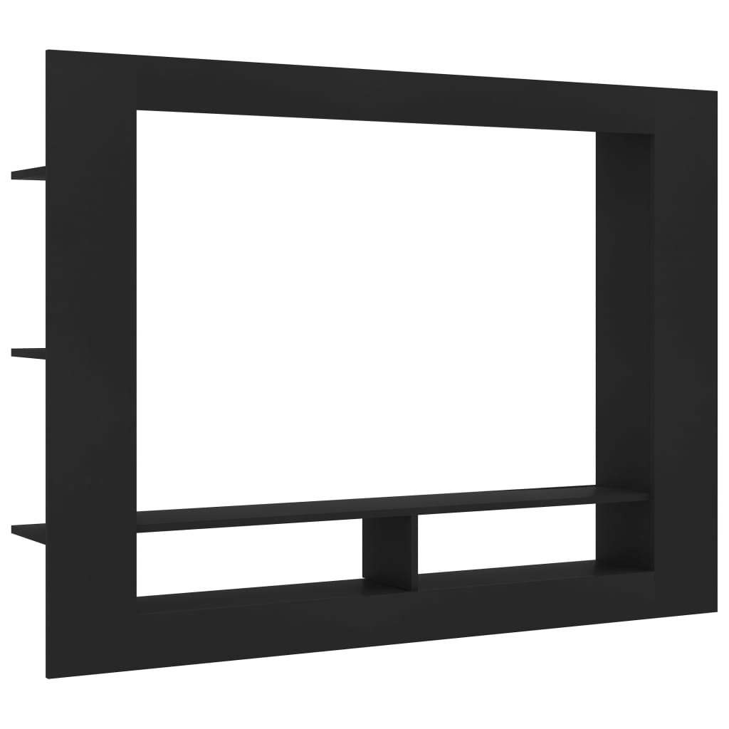vidaXL Szafka pod TV, czarna, 152x22x113 cm, materiał drewnopochodny