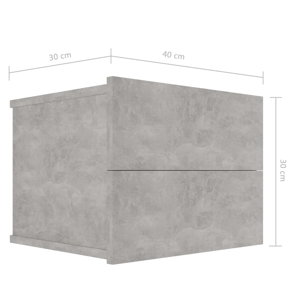 vidaXL Szafki nocne 2 szt., szarość betonu, 40x30x30 cm, płyta wiórowa